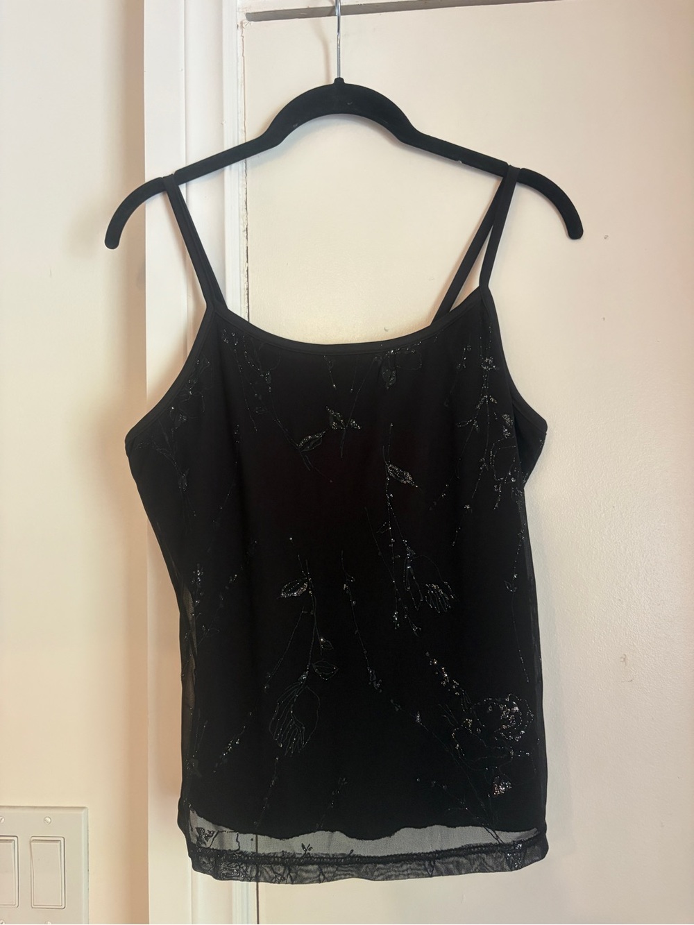 Vintage Y2K accomplice sparkly mesh Spaghetti Strap Women's Top